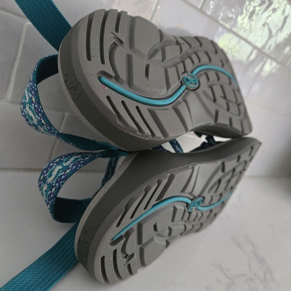 Chaco Z/Cloud X2 Sandals Double Strap Toe Loop Teal Purple Waterproof Size 7 - Picture 5 of 5